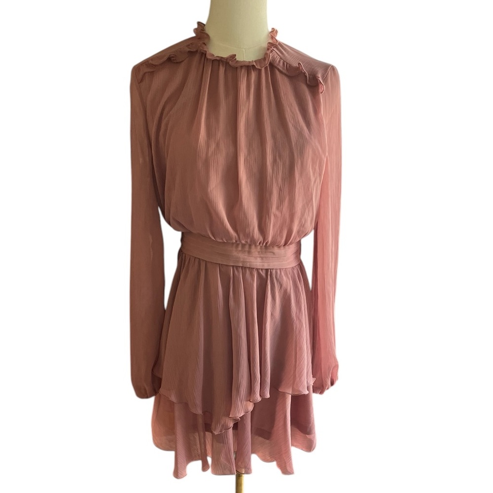 Zara Pink Ruffled Mini Dress – Size Small (NWT)‎